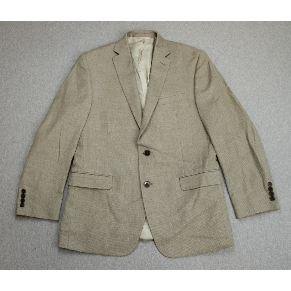 Calvin Klein Blazer Mens 40R Silk Wool 2‎ Buttons Single Breasted